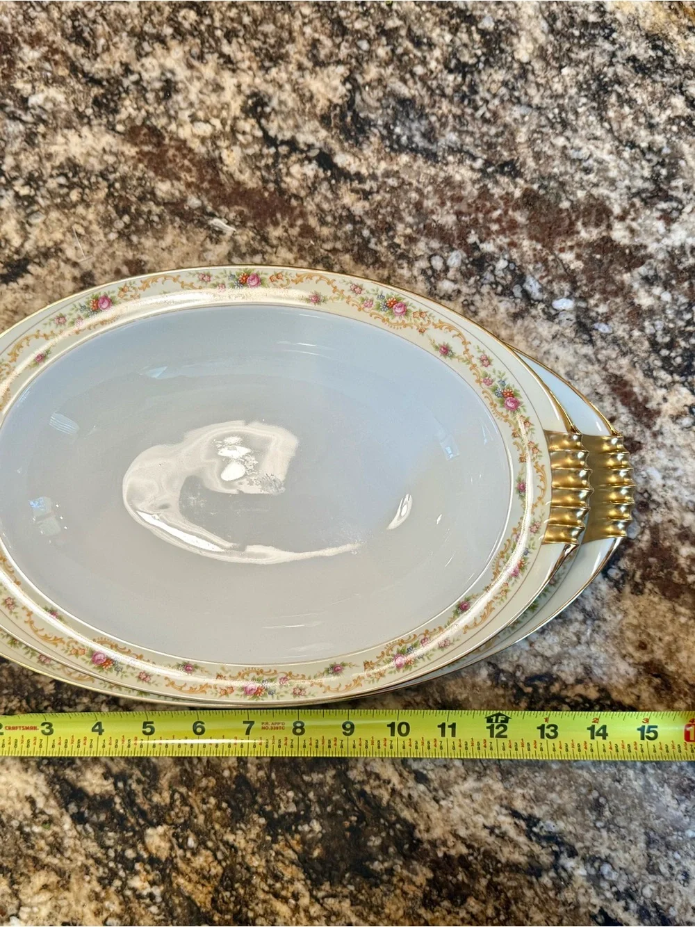 Vintage Meito Floral and Gold Porcelain Serving dishes with Floral Trim